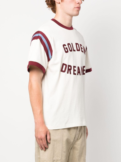 Shop Golden Goose Logo-appliqué Cotton T-shirt In White