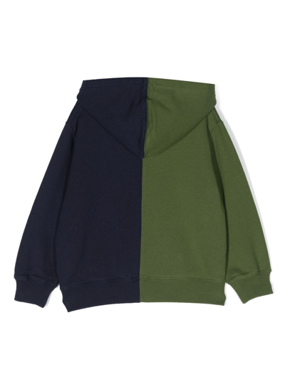 Shop There Was One Logo-embroidered Colour-block Hoodie In Green