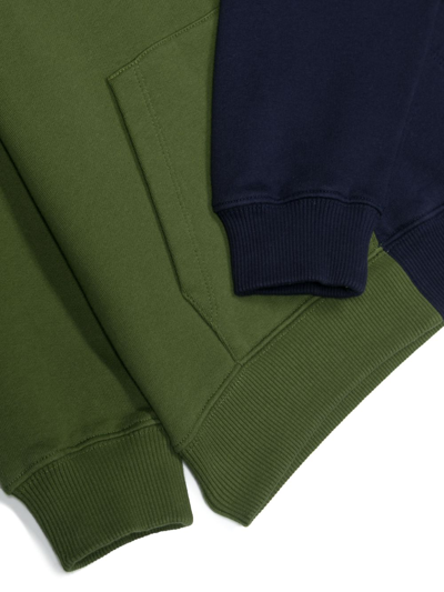 Shop There Was One Logo-embroidered Colour-block Hoodie In Green