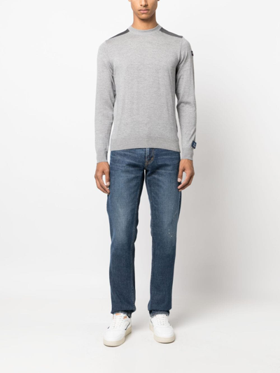 Paul & Shark Fine-knit Wool Jumper In Grey