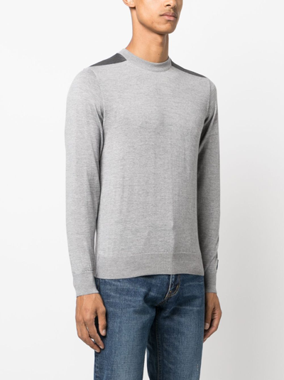 Shop Paul & Shark Fine-knit Wool Jumper In Grey