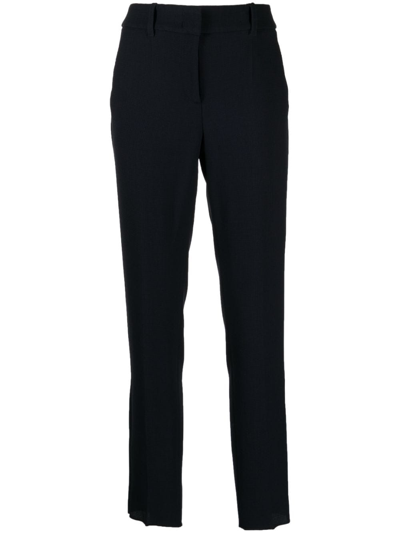 Emporio Armani Cropped Slim-fit Trousers In Black