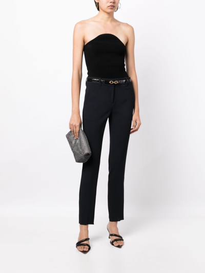 Shop Emporio Armani Mid-rise Cropped Trousers In Black