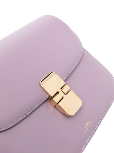 Shop Apc Small Grace Leather Shoulder Bag In Purple
