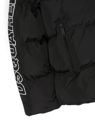Shop Dsquared2 Logo-print Padded Jacket In Black