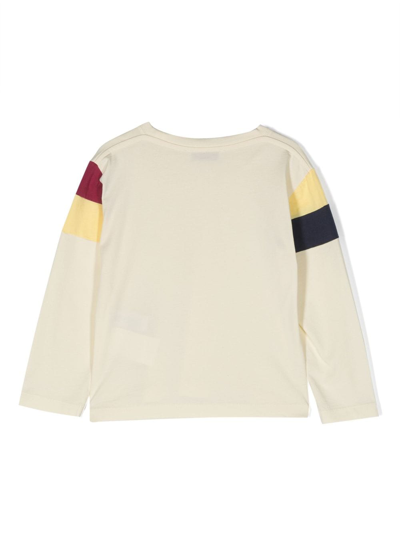 Shop There Was One Logo-print Colour-block T-shirt In Neutrals