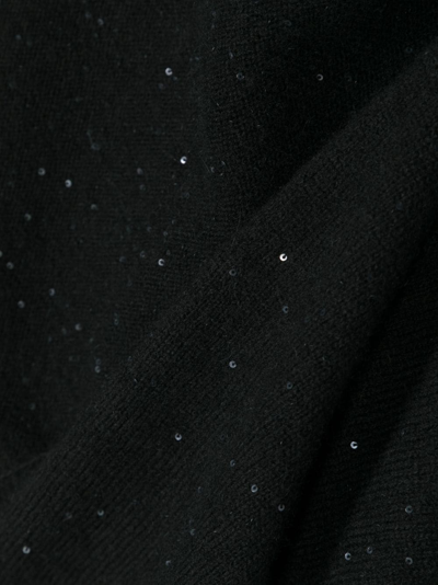 Fabiana Filippi Sequin-embellished Triangle Scarf In Black