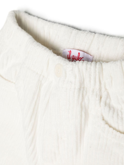 Shop Il Gufo Elasticated-waist Corduroy Trousers In White