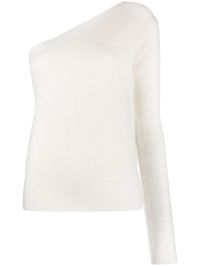 Shop Lisa Yang One-shoulder Cashmere Jumper In White