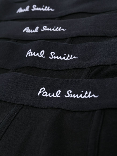Shop Paul Smith Logo-print Organic Cotton Boxers In Black