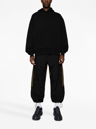 Shop Reebok Special Items Piped-trim Cotton Hoodie In Black