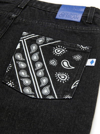 Marcelo Burlon County Of Milan Bandana Insert Straight-leg Jeans In Blue