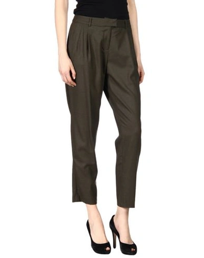 Michael Michael Kors Casual Trousers In Military Green