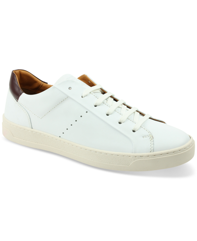 Shop Bruno Magli Men's Dante Lace-up Sneakers In White Calf