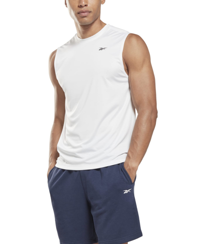 Shop Reebok Men's Train Regular-fit Sleeveless Tech T-shirt In White