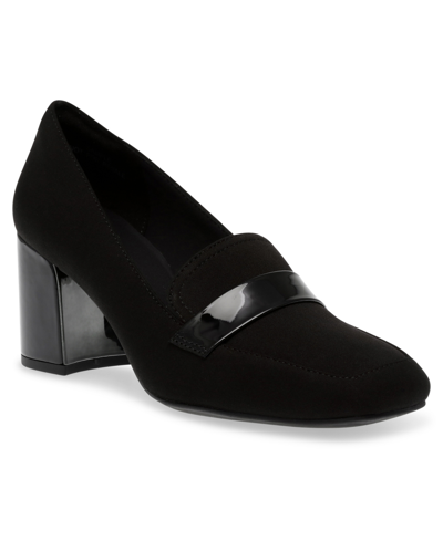 Shop Anne Klein Women's Tarin Dress Loafers In Black Stretch