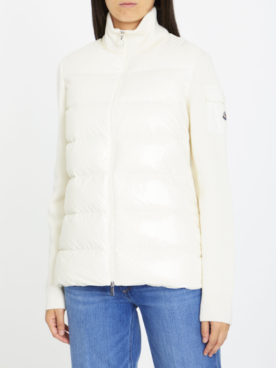 Shop Moncler Cardigan Tricot In White
