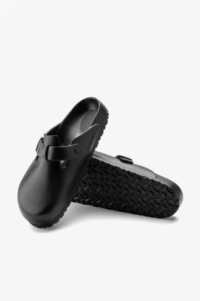 Birkenstock Sandals With Buckle Strap And Open Back In Black