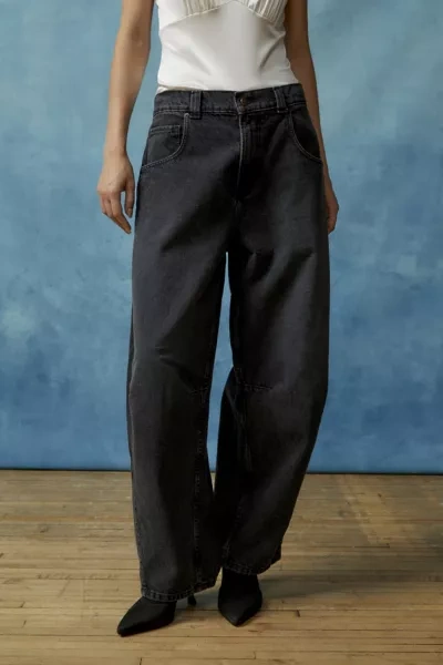 Shop Bdg Rih Extreme Baggy Mid-rise Jean In Black, Women's At Urban Outfitters