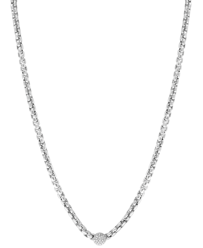 Shop Effy Collection Effy Diamond Cluster 18" Pendant Necklace (1/10 Ct. T.w.) In Sterling Silver