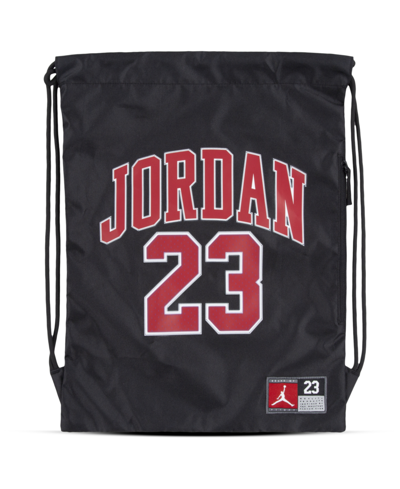 Shop Jordan Little Boys Jersey Gym Sack Bag In Black