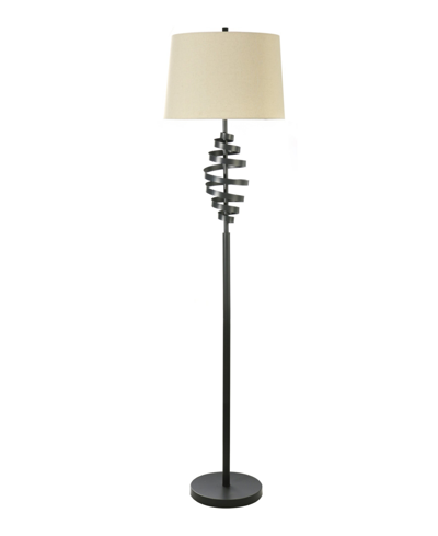 Shop Fangio Lighting 62" Metal Floor Lamp With Designer Shade In Powder Gray