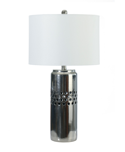 Shop Fangio Lighting 28" Ceramic Table Lamp With Designer Shade In Nickel