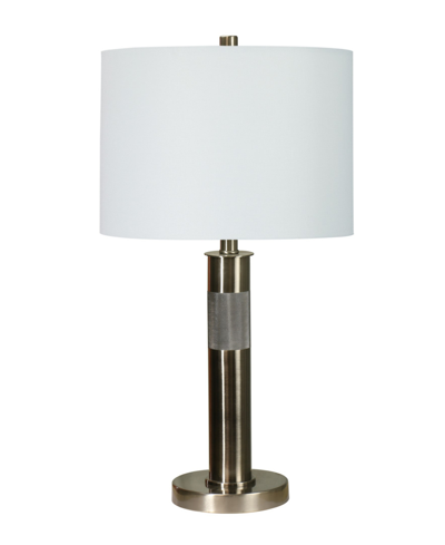Shop Fangio Lighting 26" Metal Table Lamp With Designer Shade In Antique Silver
