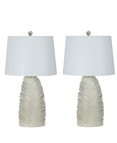 Shop Fangio Lighting 26" Casual Resin Table Lamp With Designer Shade, Set Of 2 In Antique Soft White