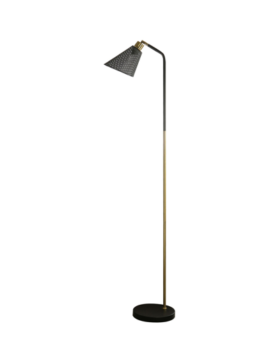 Shop Fangio Lighting 60" Metal Floor Lamp With Metal Shade In Black