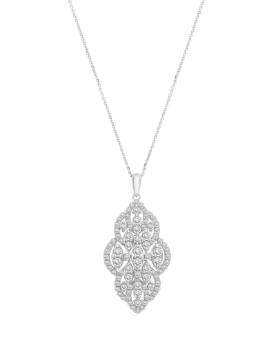 Shop Wrapped In Love Diamond Filigree Cluster 18" Pendant Necklace (1-1/2 Ct. T.w.) In 14k White Gold Or 14k Yellow Gold,