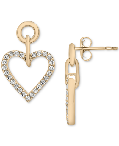 Shop Wrapped In Love Diamond Heart Drop Earrings (1/2 Ct. T.w.) In 14k Gold, Created For Macy's In Yellow Gold