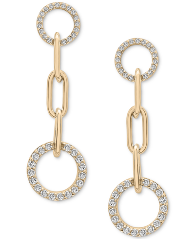 Shop Wrapped In Love Diamond Circle Link Drop Earrings (1/2 Ct. T.w.) In 14k Gold, Created For Macy's In Yellow Gold
