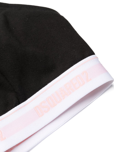 Shop Dsquared2 Technicolor Logo-waistband Triangle Bra In Black