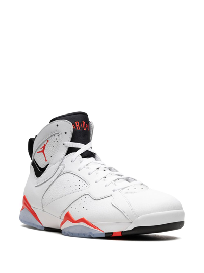Jordan Mens Infrared Air 7 Leather High-top Trainers In White