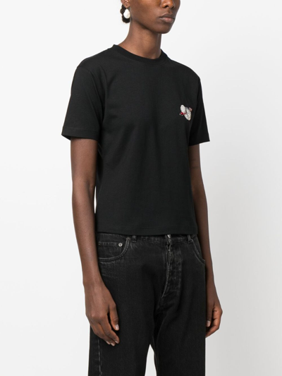 Shop Msgm Logo-print Cotton T-shirt In Black