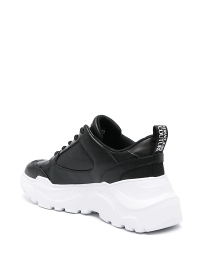 Shop Versace Jeans Couture Logo-patch Low-top Sneakers In Black