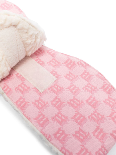 经典LOGO提花人造皮毛一体围巾