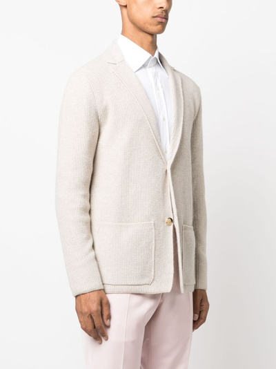 Shop Brioni Knitted Cashmere-blend Cardigan In Brown