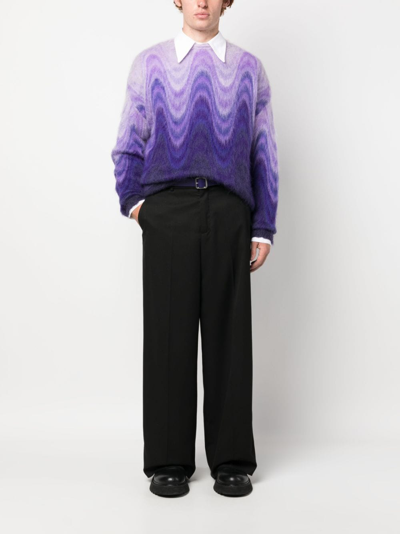 Shop Etro Swirl-print Mohair-wool Brushed Jumper In Purple