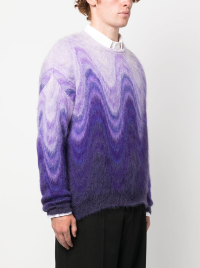 Shop Etro Swirl-print Mohair-wool Brushed Jumper In Purple