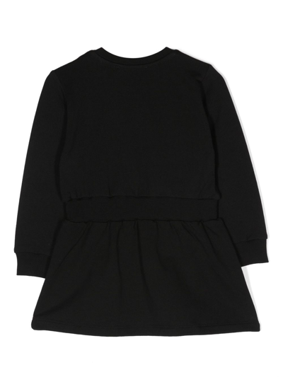 Shop Msgm Logo-print Jersey Dress In Black