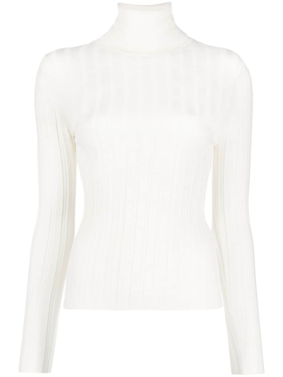 Shop Allude Roll-neck Virgin Wool Jumper In White