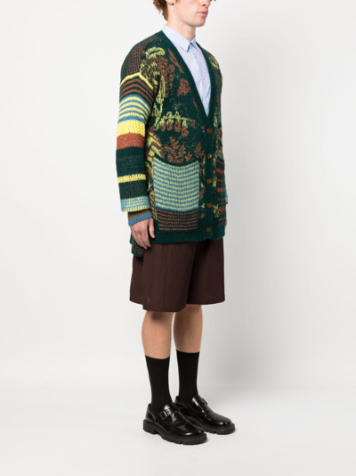 Shop Vivienne Westwood Blurry Crochet-knit Cardigan In Green