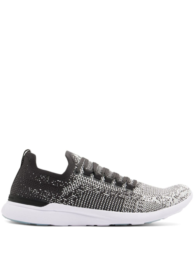 Shop Apl Athletic Propulsion Labs Mélange-effect Lace-up Sneakers In Grey