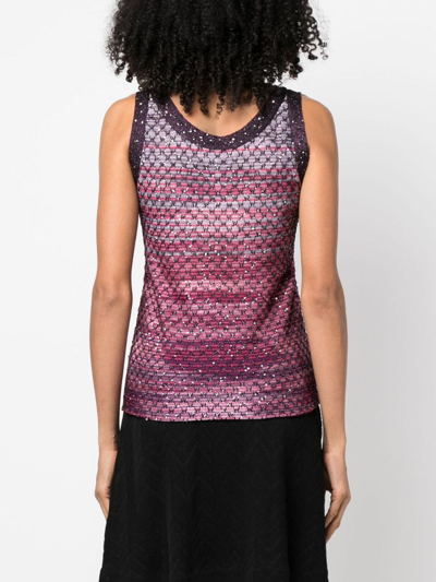 Shop Missoni Sequin-embellished Knitted Top In Pink