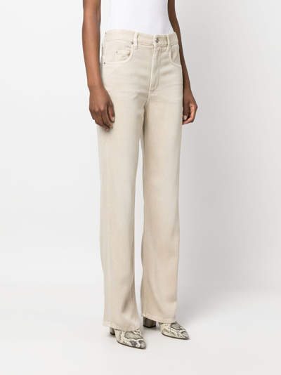 Shop Marant Etoile Mid-rise Straight-leg Jeans In Neutrals