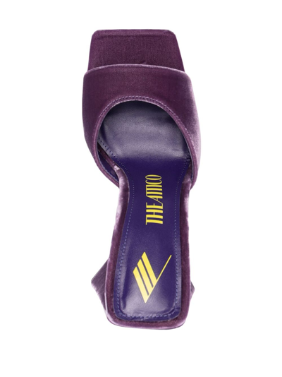 Shop Attico Devon Velvet 115mm Mules In Purple