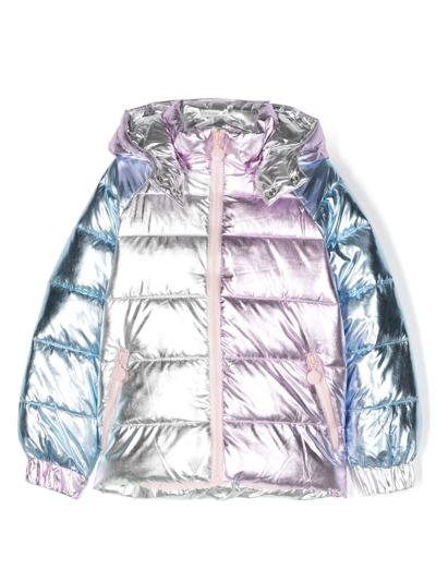 Shop Stella Mccartney Iridescent-effect Padded Jacket In Pink