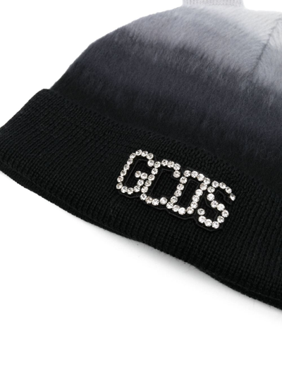 Shop Gcds Teddy Gradient-effect Beanie In Black